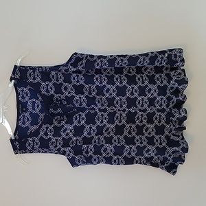 Tommy Hilfiger Navy Sleeveless Blouse, Size Large